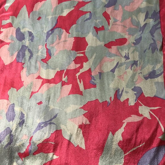 Vintage Novelty Floral Print Pink Vibrant Head Scarf - Picture 3 of 6